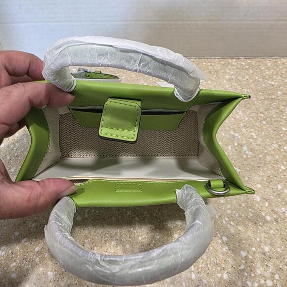 Tory Burch Mini Ella Bio Tote bag "Wheatgrass" green color New - Picture 9 of 10